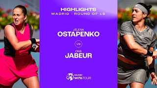 Jelena Ostapenko vs Ons Jabeur  2024 Madrid Round 4  WTA Match Highlights [upl. by Ramsden219]