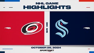 NHL Highlights  Hurricanes vs Kraken  October 26 2024 [upl. by Gelasius]