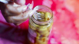 OLIVES STUFFED WITH MINCED PIMIENTOS ASMR EATING SOUNDS [upl. by Parsifal]