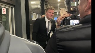 EDDIE HOWE MEETS MORE NEWCASTLE FANS AT ST JAMES PARK [upl. by Aidua]