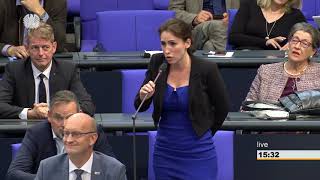 AfD im Bundestag  Mariana HarderKühnel antwortet auf eine dumme Kurzintervention [upl. by Starobin181]