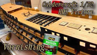 How To VARNISH The Decks  Model Ship Building [upl. by Hendren]