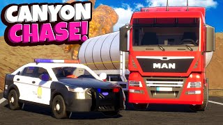 DIESEL POLICE CHASE in Lego Canyon Ends in BIG CRASHES in Brick Rigs Multiplayer [upl. by Morgen849]