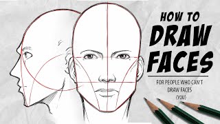 How to DRAW FACES  In your own Style Front  Sideview  DrawlikeaSir [upl. by Ahsir]