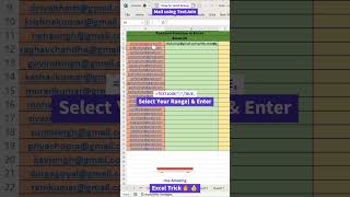 How to Send Group Mail using TextJoin Create Email List in Excel 🔥👍youtubeshorts excel short [upl. by Ahsimaj]