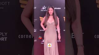 Riama Sen Flaunts Cleavage as she Graces the Red Carpet of Indian Sports Honours riamasen shorts [upl. by Adnawyt]