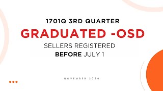 1701Q 3RDQ  GRADUATED OSD  SAWT FILING SELLER REGISTERED BEFORE JULY 1 [upl. by Halima]