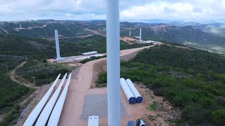 Imagem aérea  Em monte das Gameleiras já começou montar a primeira torre eólica [upl. by Narad]