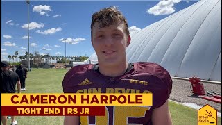 ASU TE Cameron Harpole on spring growth and fit in the offense [upl. by Enitnelav]