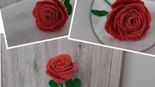 Trandafir crosetat pas cu pas prima parte Crochet Rosa [upl. by Elnukeda]