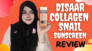 Disaar collagen 50SPF snail sunscreen review in Bangla  Jannatun Nesa [upl. by Dazhehs]