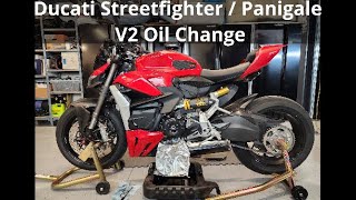 Ducati V2 Streetfighter and Panigale V2 Oil Change Procedure [upl. by Frederiksen301]