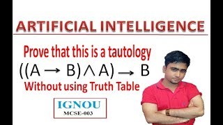 Tautology without truth tableHindi8  Artificial Intelligence  MCSE003 [upl. by Vahe]