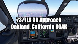 Boeing 737 Approach Tutorials ILS 30 KOAK  PMDG [upl. by Bibah]