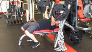 Bench Press with Chains 365 x 5 [upl. by Wilinski]