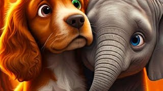 Cute puppy Caesar rescued the poor little elephant [upl. by Yul173]