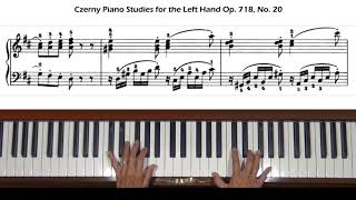 Czerny Piano Studies for the Left Hand Op 718 No 20 Piano Tutorial [upl. by Anavrin]