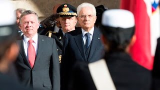 Mattarella incontra il Re e la Regina di Giordania [upl. by Natsirc]