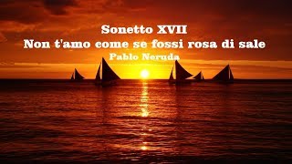 Non tamo come se fossi rosa di sale Sonetto XVII Pablo Neruda [upl. by Enilra]