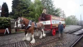 Horse Drawn Pantechnicon and Vintage Removal Van Procession at Beamish [upl. by Sophy]