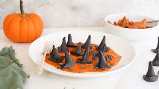 Witch Hat Pasta With Squid Ink and Pumpkin Recipe [upl. by Bertila294]