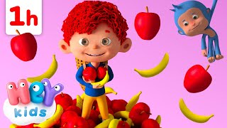 Des pommes et des bananes   Comptines pour bébé  HeyKids Français  Animaj Kids [upl. by Anurag]