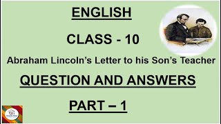 ENGLISHCLASS10KARNATAKABOARDABRAHAM LINCOLNS LETTER TO HIS SONS TEACHERQUESTION ANSWER P 1 [upl. by Shaina]