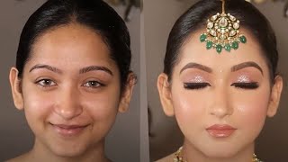 How to do GLOSSY BRIDAL Makeup by Sakshi Gupta Makeup Studio amp Academy in simple steps [upl. by Yonita]