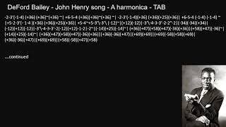 practice DeFord Bailey  John Henry song  A harmonica  TAB [upl. by Esinad]