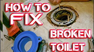 How to fix a leaking toilet base  wax ring amp rusted toilet repair [upl. by Willmert864]