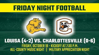 LCHS Football 2024 Louisa vs Charlottesville [upl. by Htebiram]