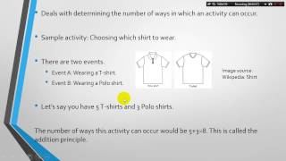 Permutations and Combinations lesson 1  The Addition Principle [upl. by Erdnuaed713]