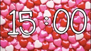 Valentine’s Day 15 Minute Countdown Timer With Music 🎵❤️  NO ADS During the Video [upl. by Airtal894]