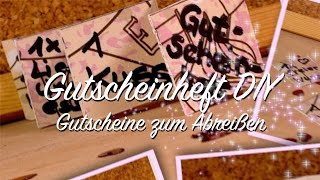 DIY Gutscheinheft selbermachen  Last Minute Geschenk Valentinstag  einzelne Gutscheine abreißen [upl. by Jakie]