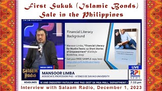 First Sukuk Islamic Bonds Sale in the Philippines  Interview with Salaam Radio December 1 2023 [upl. by Ttelrats774]