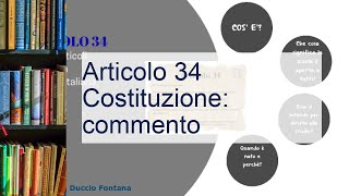 Articolo 34 Costituzione commento [upl. by Stanhope]