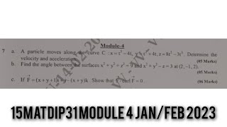 Vector Calculus 15matdip31 module Module 4  Jan  Feb 2023 [upl. by Emerson893]