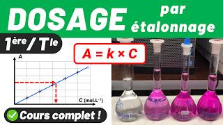 DOSAGE PAR ÉTALONNAGE Absorbance Couleur dune solution ✅ Cours complet 💪 Première  Terminale spé [upl. by Fitting]