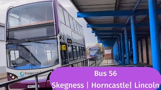 Lincolnshire Wolds  Winter bus ride  Bus 56 Skegness to Lincoln via Horncastle  January 2024 [upl. by Baxy]