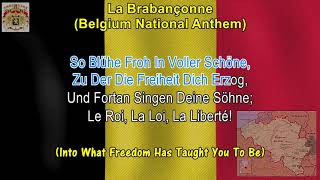 LA BRABANÇONNE  Belgium National Anthem LYRICS Karoake SingALong Anthems [upl. by Hgielrahc511]