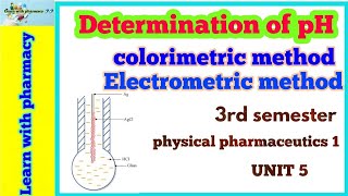 Determination of pH  Colorimetric method and Electrometric method [upl. by Ettennek530]