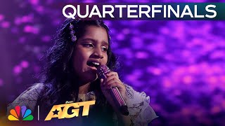 10YearOld Pranysqa Mishra Sings quotWrecking Ballquot by Miley Cyrus  Quarterfinals  AGT 2024 [upl. by Bordie538]