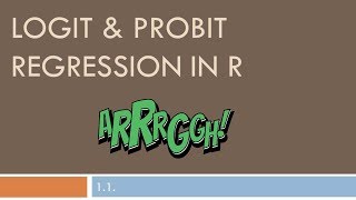 LOGIT amp PROBIT REGRESSION IN R 11 [upl. by Hultgren]