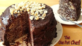 No Bake Chocolate Nutella Crepe Cake  One Pot Chef [upl. by Joyan]