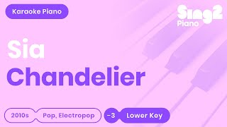 Chandelier Lower Key Bb  Piano Karaoke Demo Sia [upl. by Eizle]