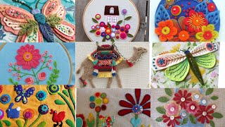 Felt EmbroideryFelt FlowersFelt AppliqueFelt artFelt BrochWool Felt İdeas [upl. by Ibocaj]