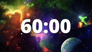 60 Minute Countdown Timer with Alarm and Deep Space Ambient Music  🌠Deep Space Galaxy 🌠 [upl. by An585]