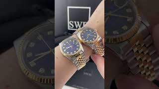 Rolex Datejust Steel Yellow Gold Champagne Diamond Dial Watch 16233 Review  SwissWatchExpo [upl. by Girard]