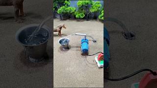 Mini motor water pump science project mini tractor making cow water bathed  307 [upl. by Pavel]