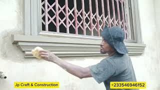 Cutting Cornice  Window Design  Plastering [upl. by Enidan929]